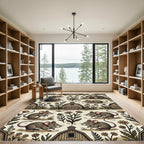 Whimsical Rustic Farmhouse Mouse Meadow Rug