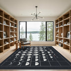 Lunar Cycle Grid Astronomy Wall Art Rug