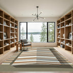 Earthy Abstract Stripe Illusion Rug