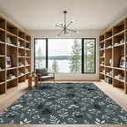 Delicate Floral Spray Woodland Motif Rug