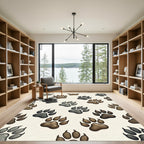 Earth Tone Wild Animal Paw Print Rug