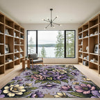 Elegant Lavender Floral Bouquet Arrangement Rug