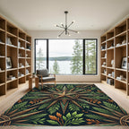 Ornate Bronze Star And Foliage Rug