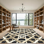 Neutral Interwoven Geometric Lines Light Beige Rug