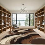 Earthy Swirl Abstract Brushstroke Rug