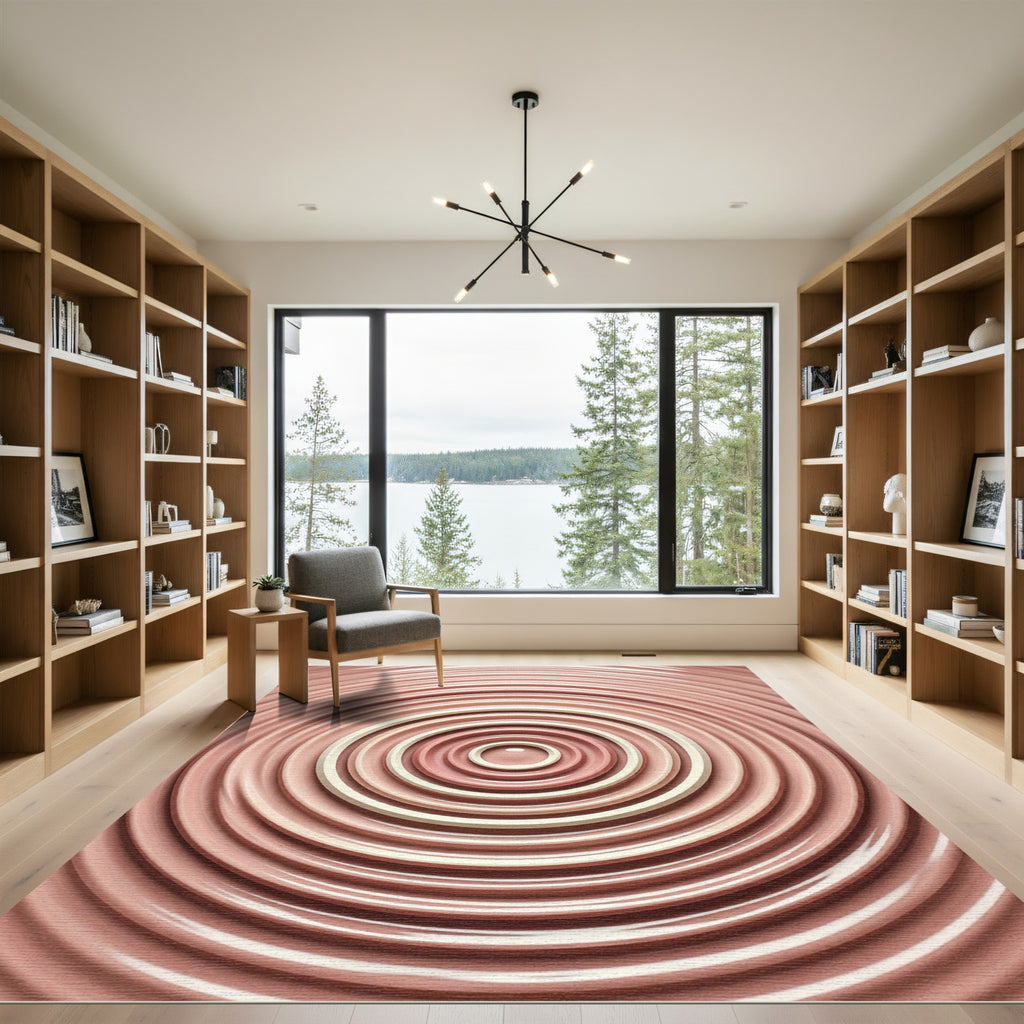 Concentric Shell Ring Ripple Rug
