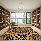Golden Leopard Spot Artistic Composition Rug