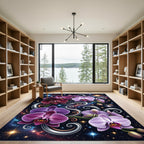 Cosmic Purple Orchid Swirl Art Rug