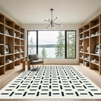 Minimalist Navy Dash Grid Rug