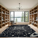 Monochrome Atomic Galaxy Connection Rug