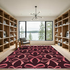 Rose Pink Ribbon Bow Repeat Rug