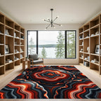 Fiery Agate Slice Swirl Rug