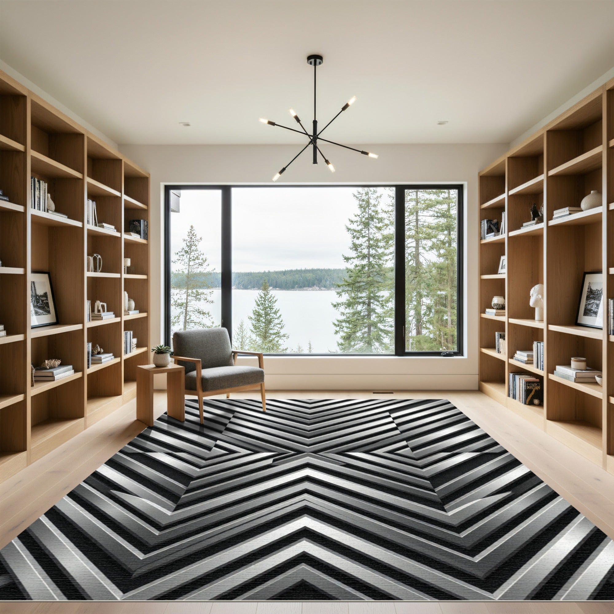 Metallic Chevron Reflection Rug