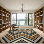 Modern Neutral Chevron Earth Tone Rug