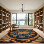 Celestial Mesa Astral Totem Bronze Round Rug