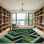 Green Geometric Impossible Staircase Rug