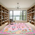 Whimsical Alphabet Fairytale Scene Rug