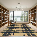 Rustic Tanned Plaid Splatter Rug