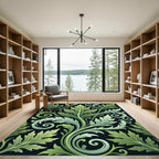 Emerald Acanthus Foliage Scroll Vine Rug