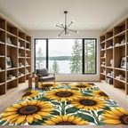 Vibrant Golden Sunflower Meadow Rug
