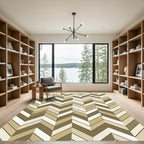 Earthy Tones Chevron Geometric Rug