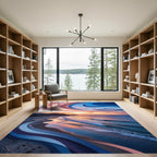 Ethereal Sunset Wave Abstract Gradient Rug