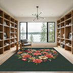 Heartfelt Coral Floral Bouquet Arrangement Rug