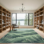 Misty Green Hillside Meadow Rug