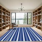 Classic Blue and White Stripe Rug