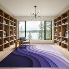 Modern Ombre Layered Violet Wave Rug