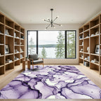 Ethereal Purple Watercolor Abstract Swirl Rug