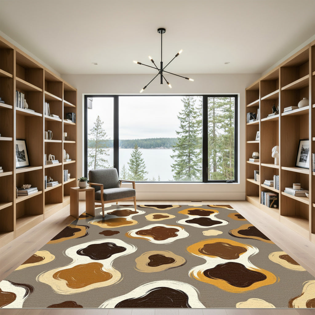 Earthy Abstract Blotches Organic Composition Rug