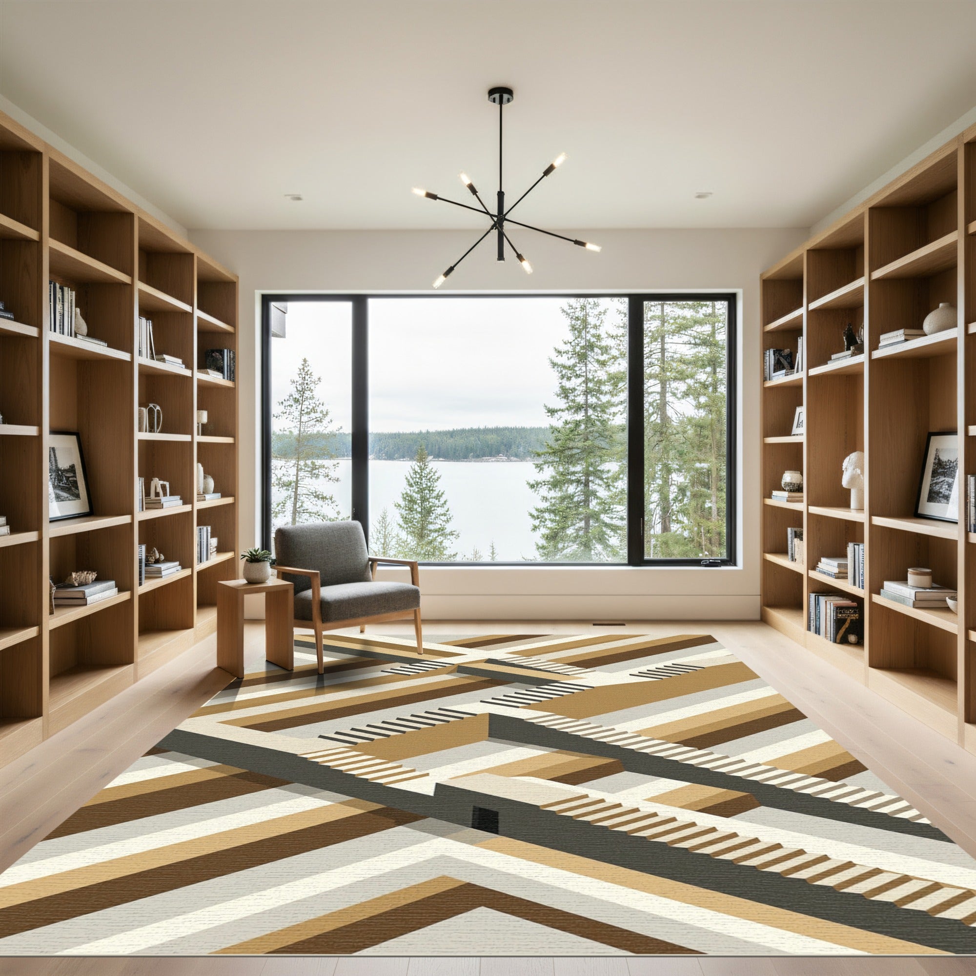 Geometric Escher Illusion Staircase Rug