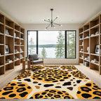 Orange and Black Animal Spots Rug