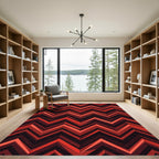 Bold Red Zigzag Chevron Rug