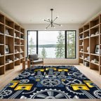 Mechanical Engine Piston Gear Industrial Art Rug