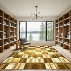 Golden Art Deco Arches Grid Rug