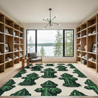 Green Isometric Fire Hydrant Minimalist Rug