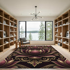 Regal Plum Lotus Gold Relief Rug
