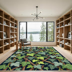 Lush Green Ivy Vine Trellis Rug
