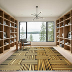 Golden Woven Reed Texture Rug