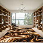 Rich Bronze Swirl Abstract Rug