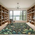 Lush Botanical Trellis Garden Foliage Rug