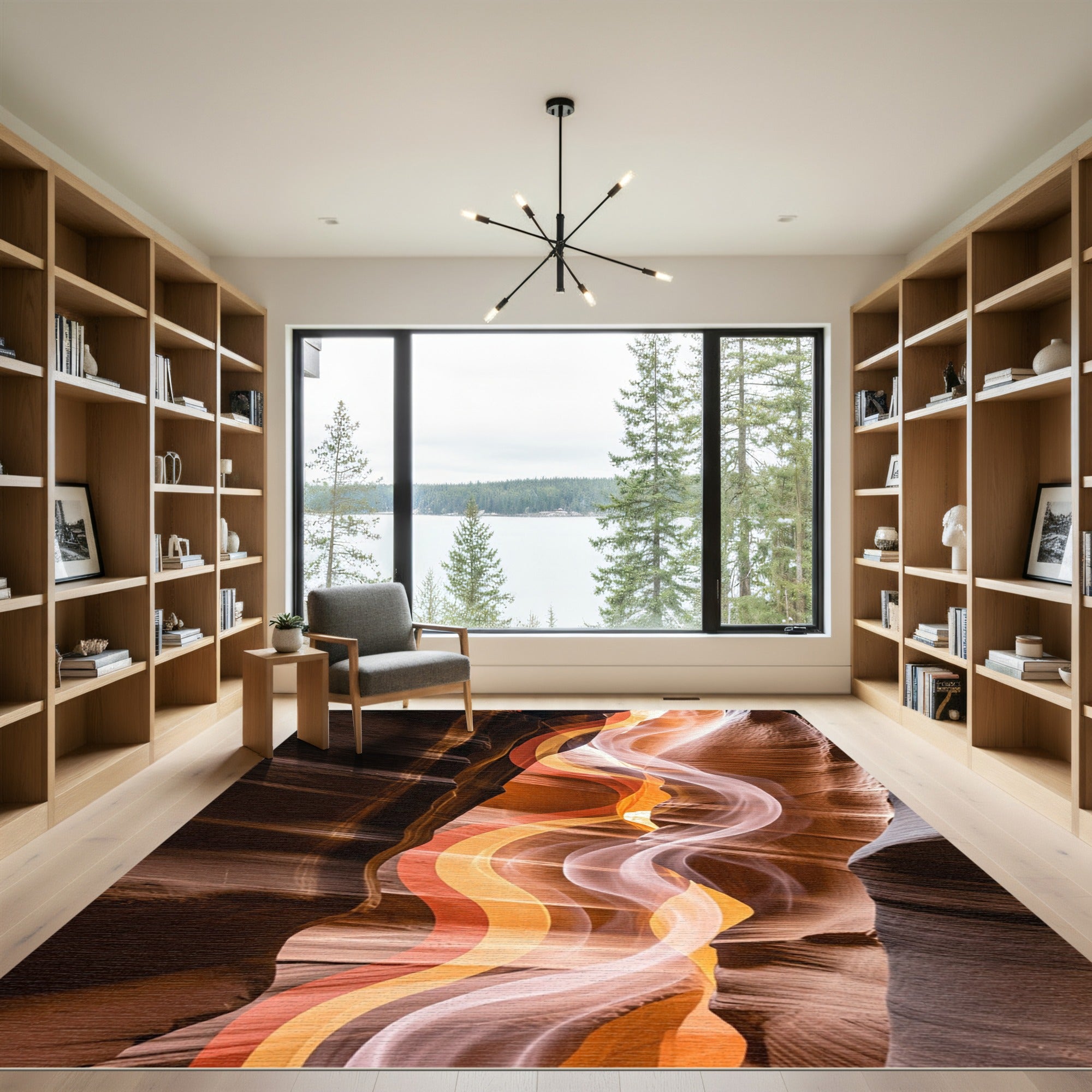 Earthy Canyon Flowing Curves Rug