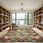 Vine Heart Lace Border Rug