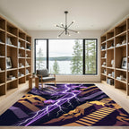 Purple Orchid Lightning Architectural Landscape Rug