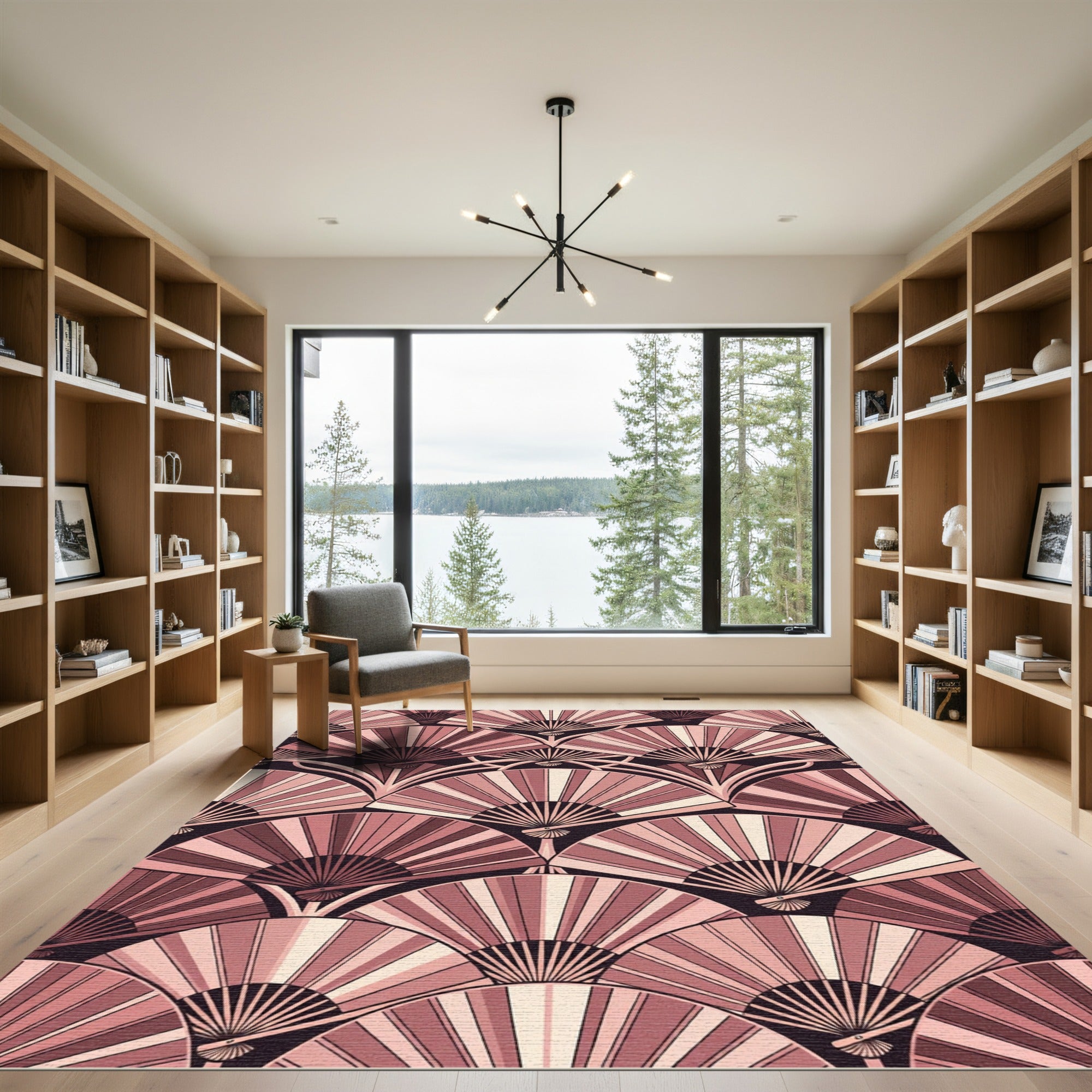 Art Deco Blush Fan Arch Rug