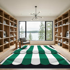 Emerald White Stripe Canopy Shade Rug