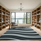 Monochromatic Swirling Clouds Horizon Rug