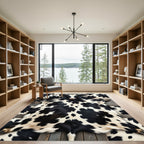 Black and White Spotted Cowhide Rug